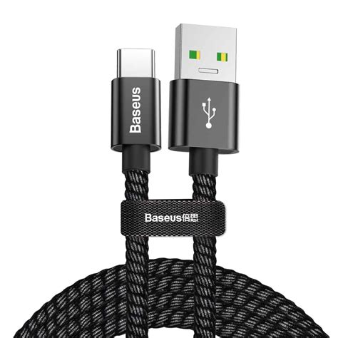 Baseus Double Fast Charging Usb Cable Usb For Type C 5a 1m Black