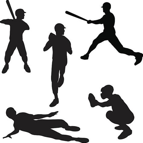 Drawing Of Baseball Player Sliding Illustrations Royalty Free Vector
