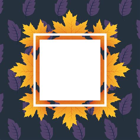 Autumn Leaves Foliage Square Frame 1934728 Vector Art At Vecteezy