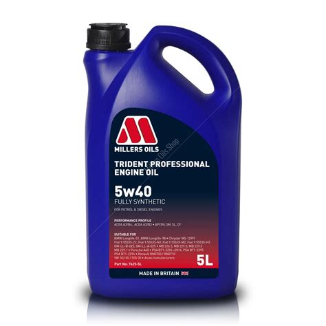 Millers Oils Trident Professional 5w40 Engine Oil Buy Online