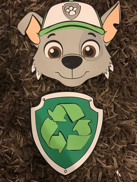 Paw Patrol Rocky Face And Pup Tag Cricut Cut Out Etsy