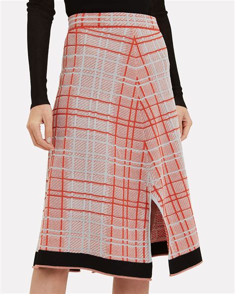 Adored by fashion fans and value seekers alike. Plaid Knit Split Skirt | INTERMIX®