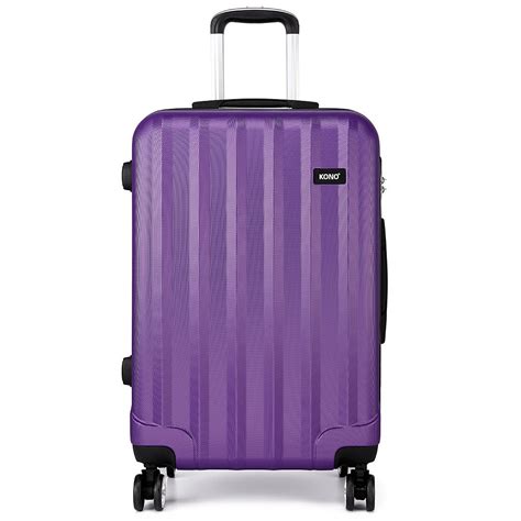Buy Kono24” Super Lightweight Pc Suitcase 4 Wheels Spinner Luggage Vertical Strip Travel Trolley