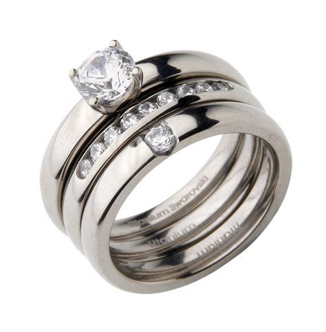 Maybe you would like to learn more about one of these? Triple Titanium Bridal Set Engagement Eternity and CZ ...