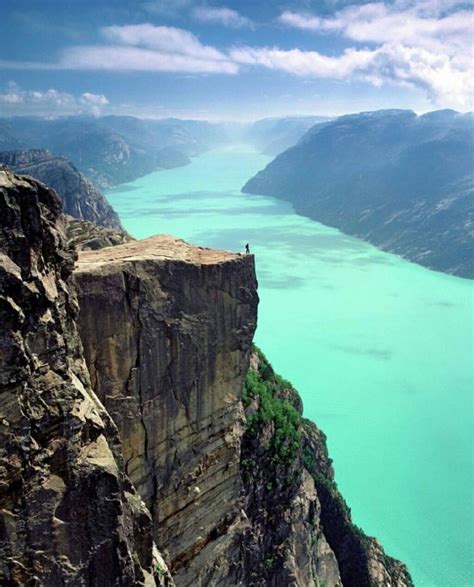 Preikestolen Is A Steep Cliff Which Rises 604 Metres 1982 Ft Above