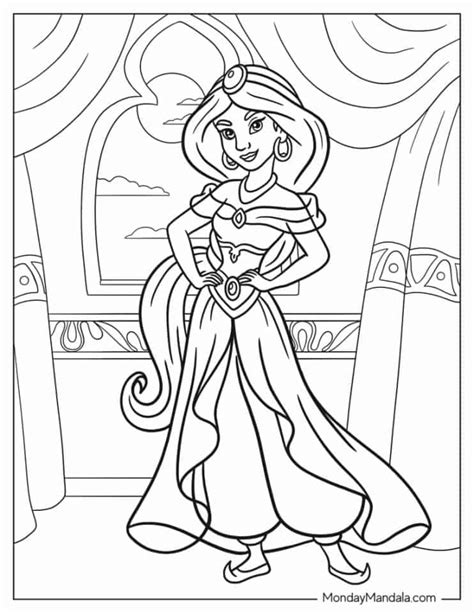 30 Aladdin & Jasmine Coloring Pages (Free PDF Printables)