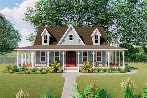 3 Bed Country Home Plan With 3 Sided Wraparound Porch 500051vv