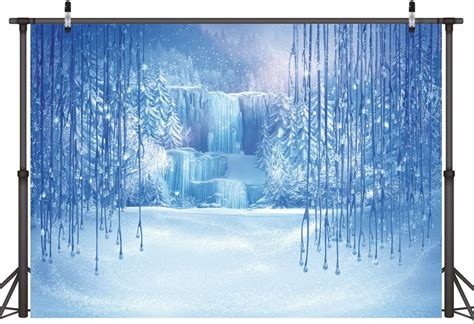 Lywygg 7x5ft Winter Wonderland Backdrop Winter Frozen Snow Ice Crystal