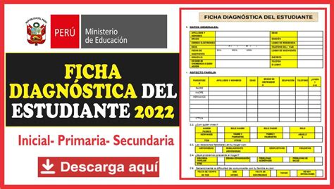 MINEDU Ficha Diagnostica Del Estudiante Para El Inicio De Clases 2022