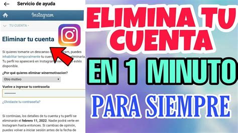 Como Eliminar O Desactivar Mi Cuenta De Instagram Desde El Movil