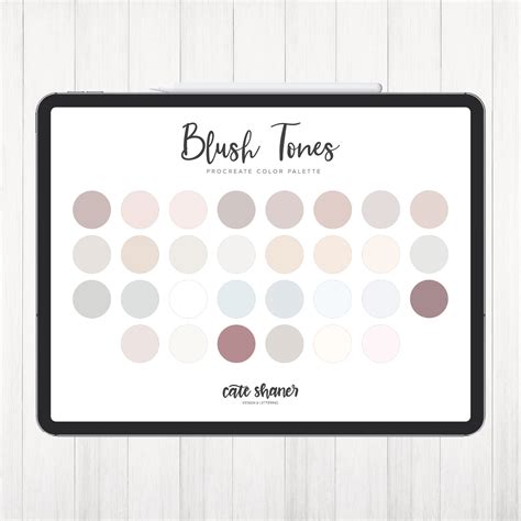 Blush Tones Procreate Color Palette Color Palette Instant Download Etsy