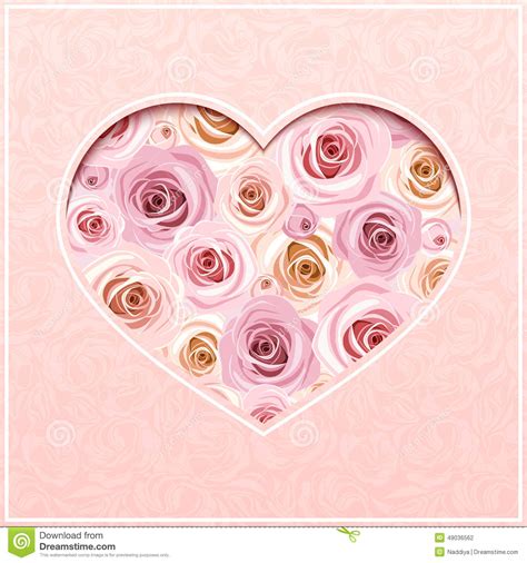 Rosa Karte Des Valentinstags Mit Rosen Vektor EPS Vektor Abbildung Illustration Von Nave