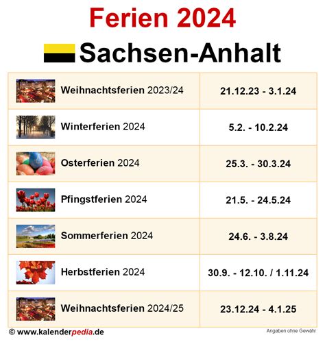 Ferien Sachsen Anhalt 2024 Übersicht Der Ferientermine