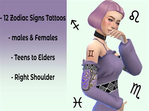 Sims 4 Zodiac Themed Cc Clothes Tattoos More Fandomspot Parkerspot