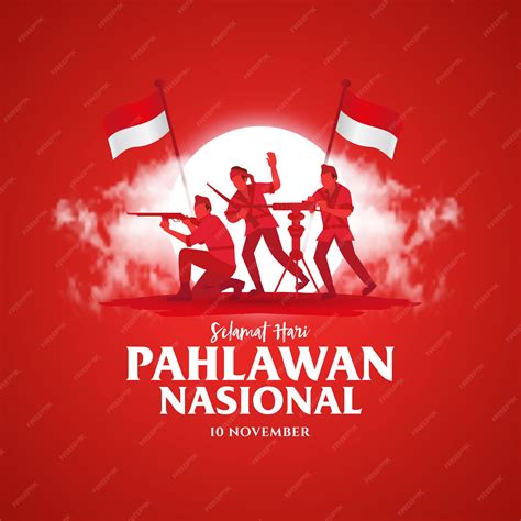 Premium Vector | Selamat hari pahlawan nasional. translation: happy