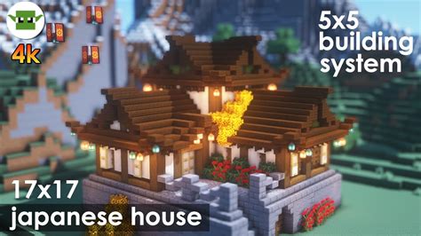 Minecraft How To Build A Small Japanese House Easy 5x5 System Youtube