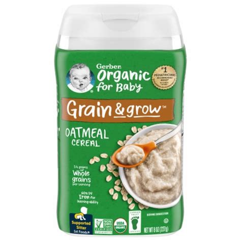 Gerber Organic Grain And Grow Oatmeal Cereal 8 Oz Harris Teeter