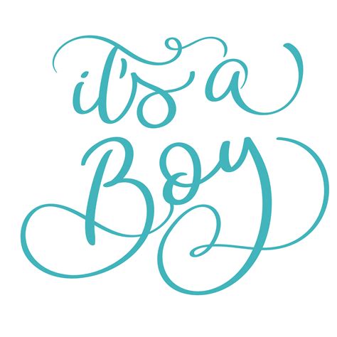 Its A Boy Text On White Background Hand Drawn Calligraphy Lettering Vector Illustration Eps10