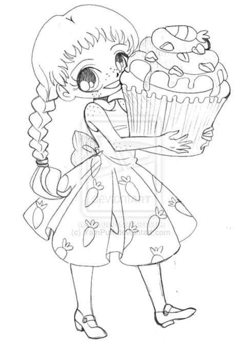 Carrot Cupcake Chibi Commission Sketch By Yampuff On Deviantart
