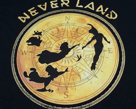 Disney Peter Pan Neverland Northstar Character Silhouette Mens T Shirt