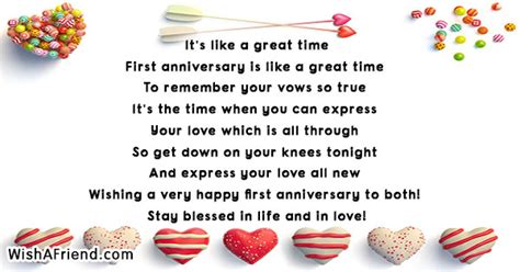 First Anniversary Poems