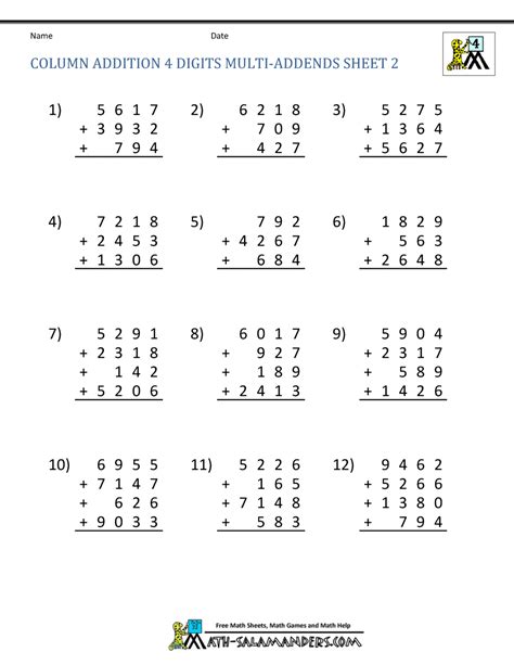Grade 4 Worksheet Multiplication Facts With Missing Factors 2 12 K5