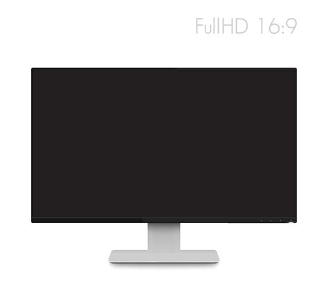 Monitor Mockup Modern Realistic Computer Display With Wide Screen And