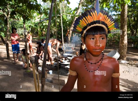 Portrait Of A Xingu Indian In The Aamzone Brazil Xingu Indians Love