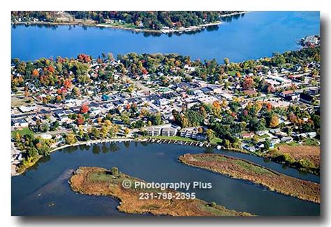 Aerial Photo Of The Town Of Spring Lake Michigan In The Fall Looking