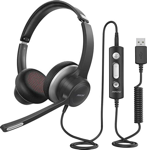 Mpow Hc6 Usb Headset With Microphone On Ear 35mm Jack Call Center