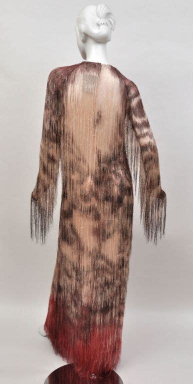 23k new tom ford silk georgette hand embroidered fringe gown scad museum column dress