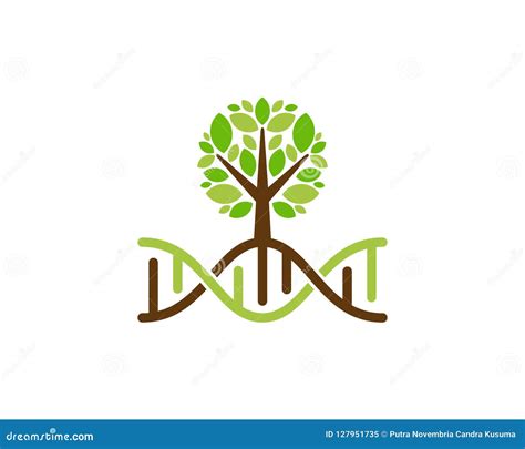 Árbol Logo Icon Design De La DNA Ilustración del Vector Ilustración