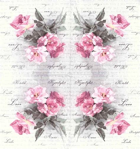 Meiosuns napkins floral paper napkins tea cups paper cocktail napkins decorative napkin for tea party, birthday (blue and white porcelain, 20 alink paper napkins vintage floral pattern, alink printting peony birds decorative decoupage dinner tea party shower serviettes, 20 count. Decoupage Paper Napkins of Vintage Roses of Love ...