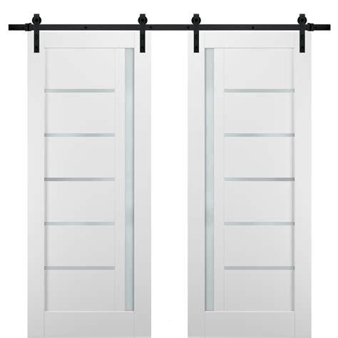 Sliding Double Barn Doors 36 x 84 with Hardware | Quadro 4088 White