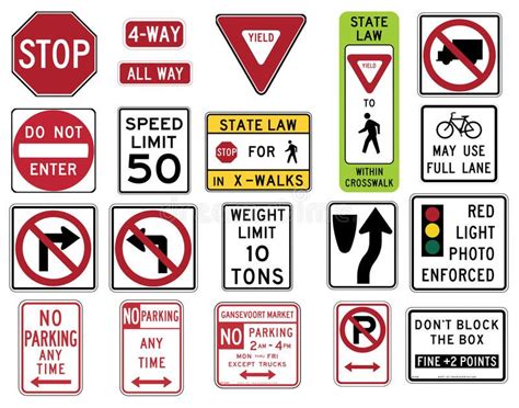 Traffic Signs In The United States Regulatory Series Vector