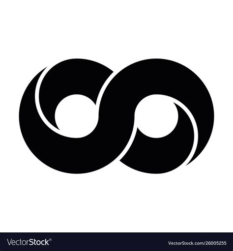 Black Infinity Symbol Icon Concept Infinite Vector Image