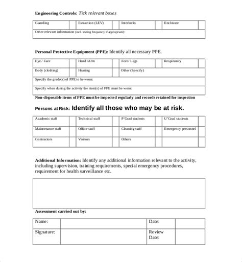Free 14 Sample Health Risk Assessment Forms In Pdf Excel Word