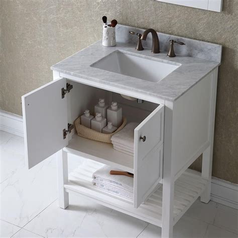 That's why most of our bathroom vanity sets come however, opting for a bathroom vanity without a top gives you more freedom to create any look you desire. Virtu USA Winterfell 30 in. W Bath Vanity in White with ...