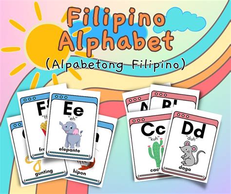Filipino Alphabet Alpabetong Filipino Digital Flashcards Etsy