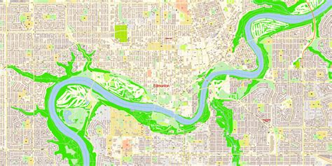 Edmonton Alberta Canada Pdf Vector Map Exact City Plan High Detailed