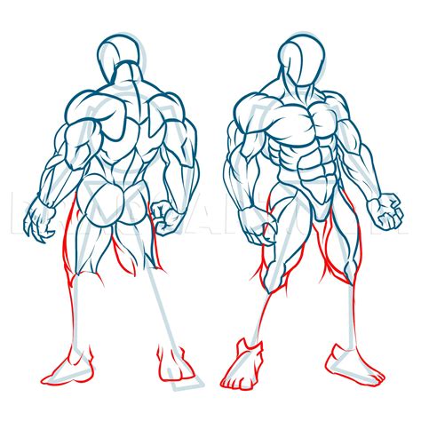 How To Draw Muscles Step By Step Drawing Guide By KingTutorial Dragoart Com Gesture Drawing