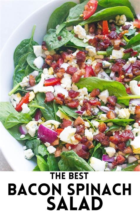 Add spinach by the handful and cook, stirring, until wilted, about 5 minutes. Bacon Spinach Salad - Kathryn's Kitchen | Recipe in 2020 | Spinach salad, Cheesecake bites ...