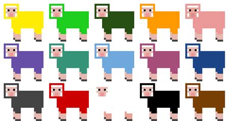 Minecraft Sheep In Almost Every Colour In Minecraft Pixel Art