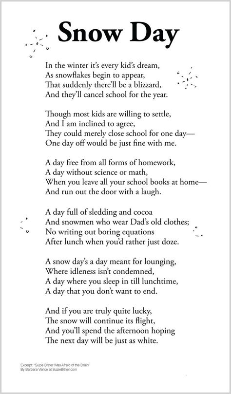 Poetry · 7 years ago. Cute children's poem about snow games during a snow day ...