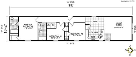 Zaf Homes Single Wide 14x70 Mobile Home Floor Plan Marshfield Mobile