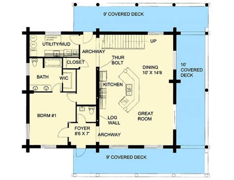 All house plans from houseplans are designed to conform to the local codes when and where the original house was constructed. Plan LSG35412GH 1 Bedroom 1.5 Bath Log Home Plan