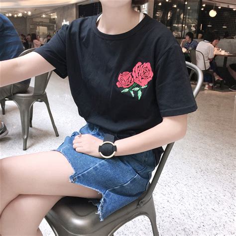 Harajuku “rose Flower” T Shirt On Storenvy