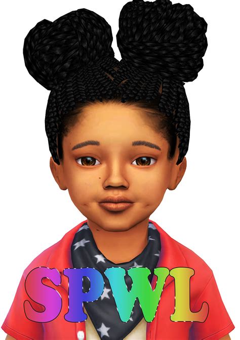 Sims 4 Ebonix Box Braid Buns For Toddlers Sheplayswithlifeee Natural