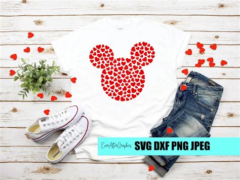 Mickey Hearts svg Mickey Valentine's day svg Valentines | Etsy