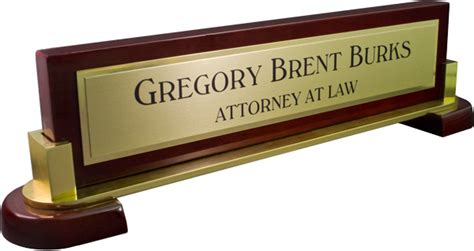Rosewood Piano Specialty Curved Deskplate Brushed Gold Metal Name